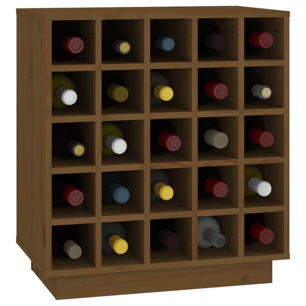 Kiefer Barschrank Massivholz (1-St) Weinregal vidaXL Honigbraun 55,5x34x61 cm