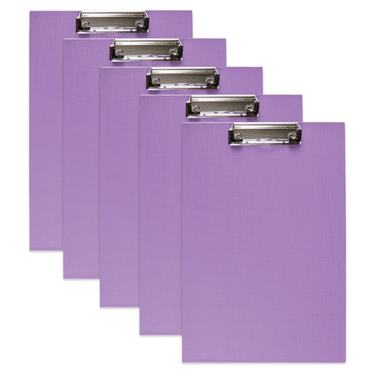 mixed24 Schreibmappe 10 Stück A4 Klemmbretter Schreibunterlage mit Metallklemme, und Kunststoffecken, mit leinengeprägtem PVC Kunststoffüberzug