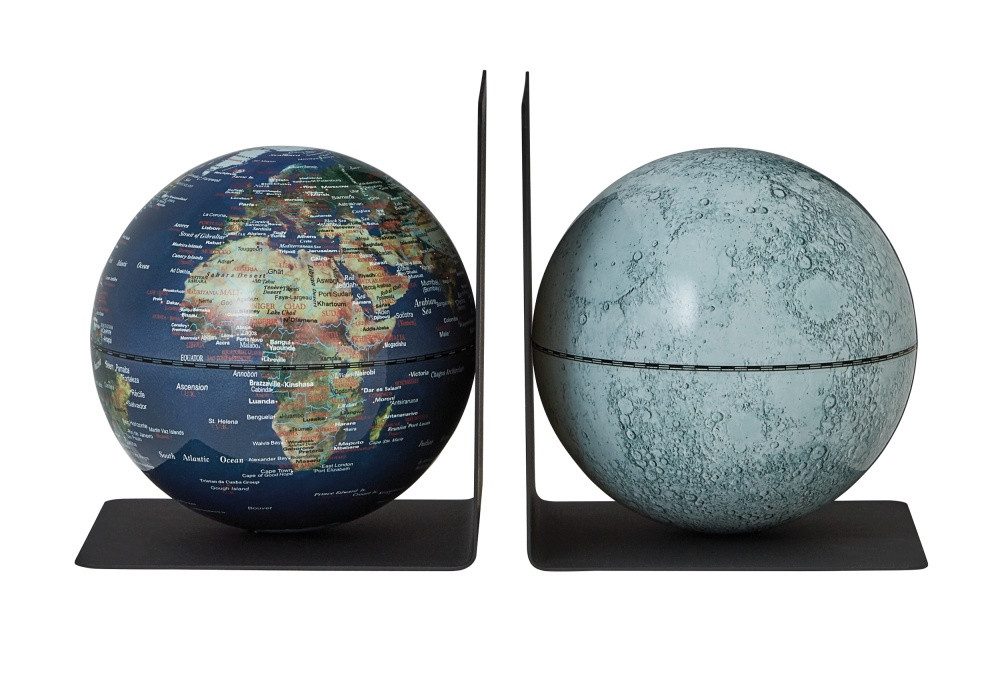 TROIKA Globus Globen-Set mit Buchstützen aus Metall BOOKGLOBE