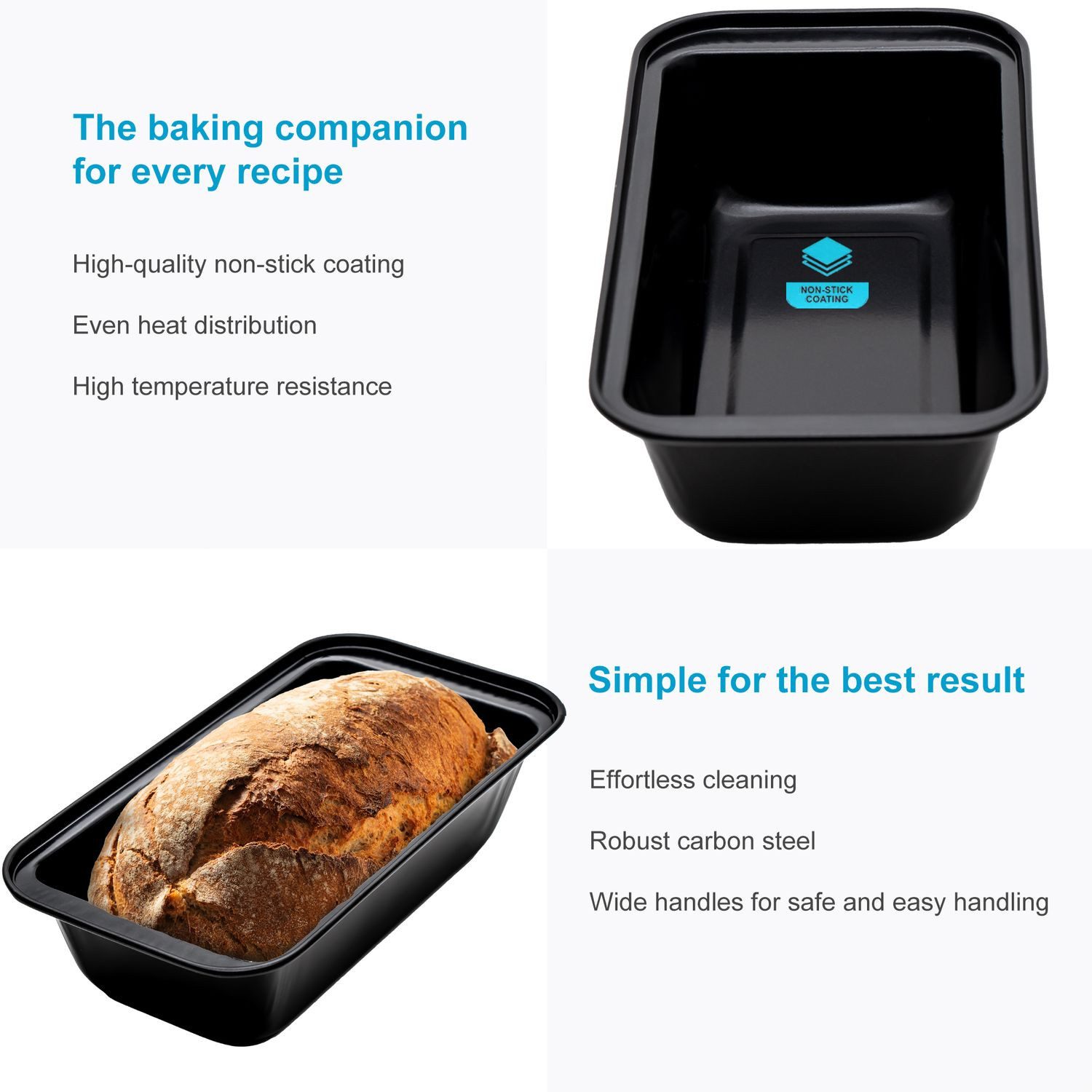 Intirilife Kastenform, (1-tlg), Brotform Kuchenform Carbonstahl 750 gr Brot 25.5 x 13 x 6 cm antihaft