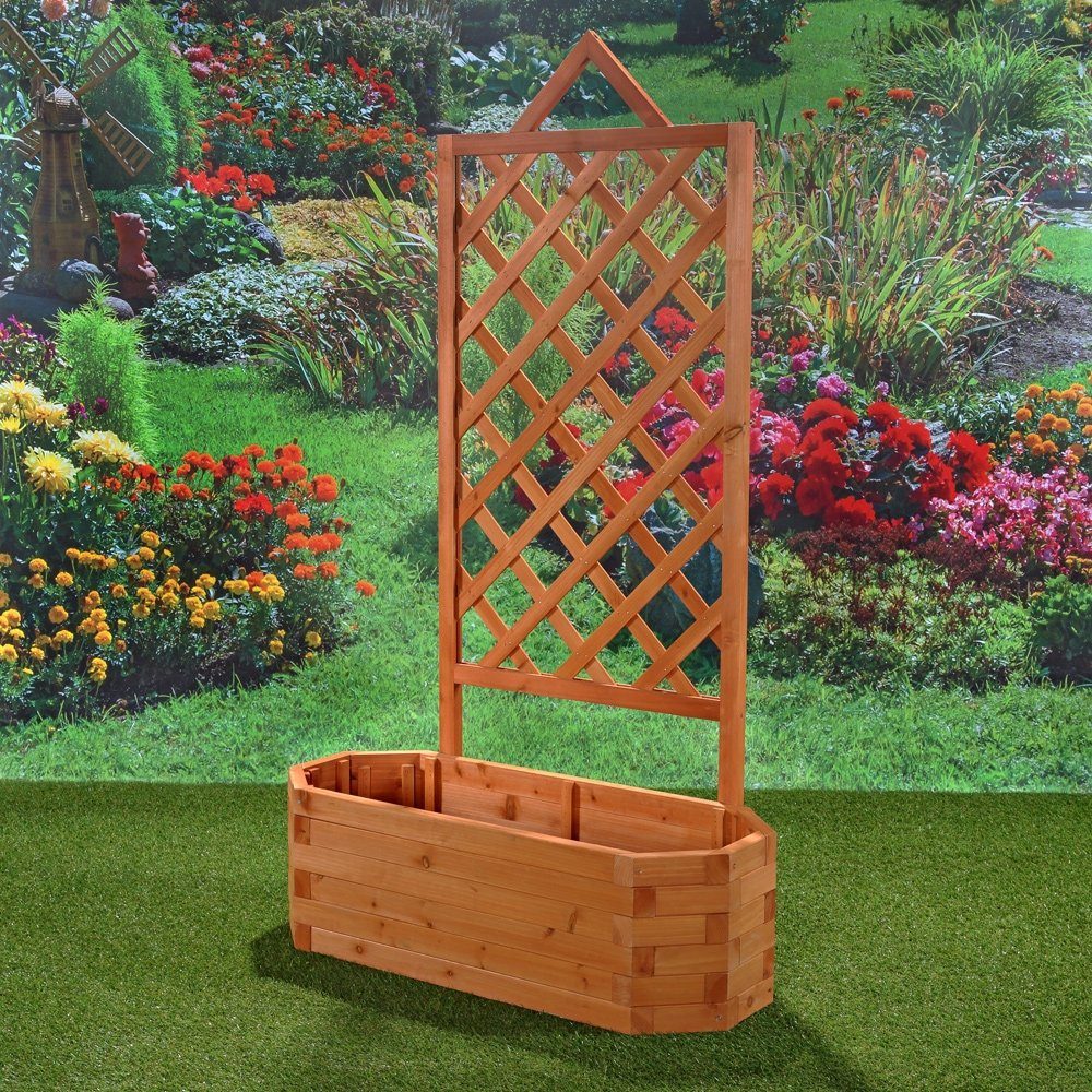 Melko Rosenbogen Rosengitter Spalier mit Blumenkasten 2 Stück Rankgitter Rankhilfe Set, 2 St., 2-er Set, als Sichtschutz verwendbar
