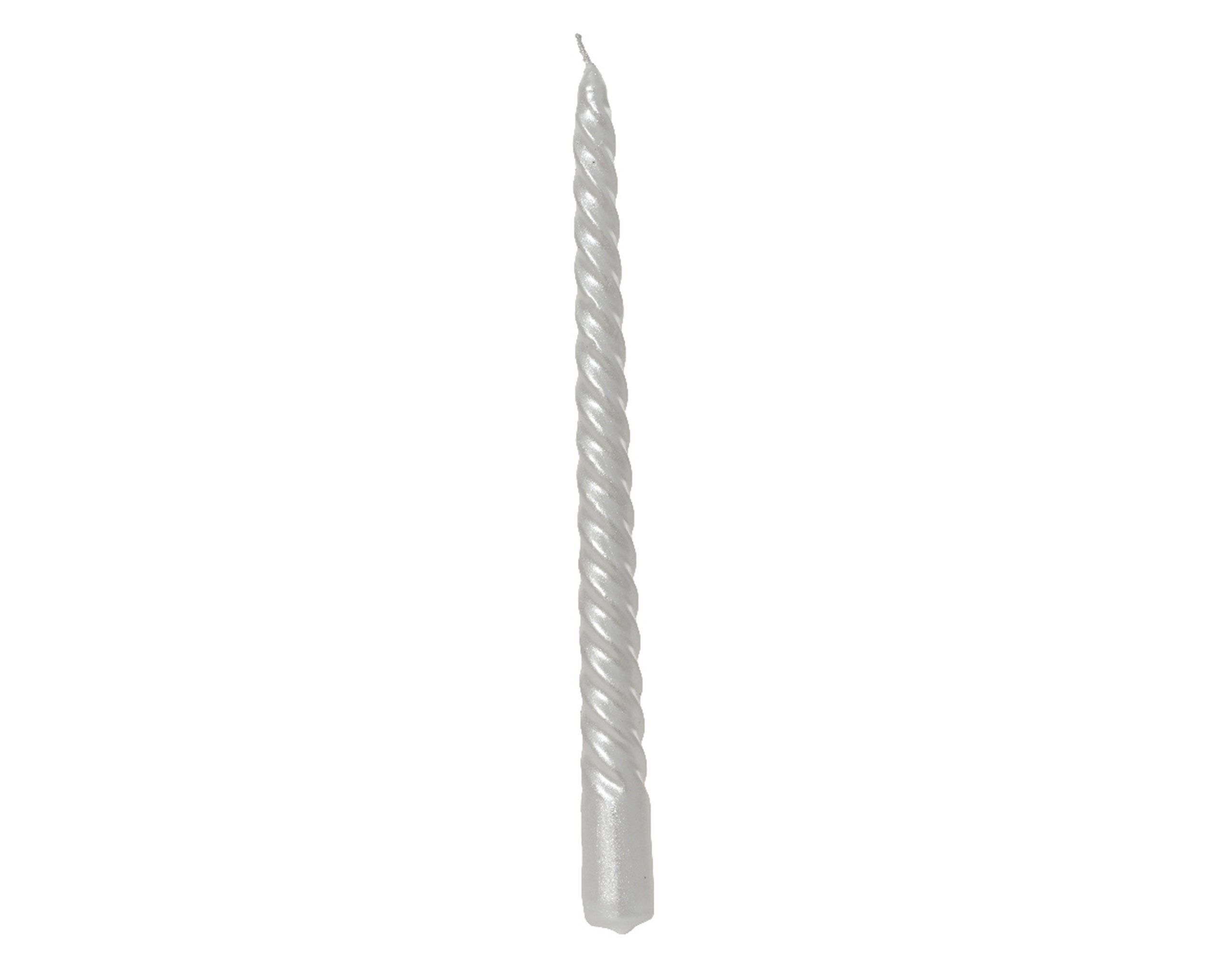 Kaemingk Spitzkerze, Spitzkerzen Paraffin 25cm spiralförmig 4er Set Weiß