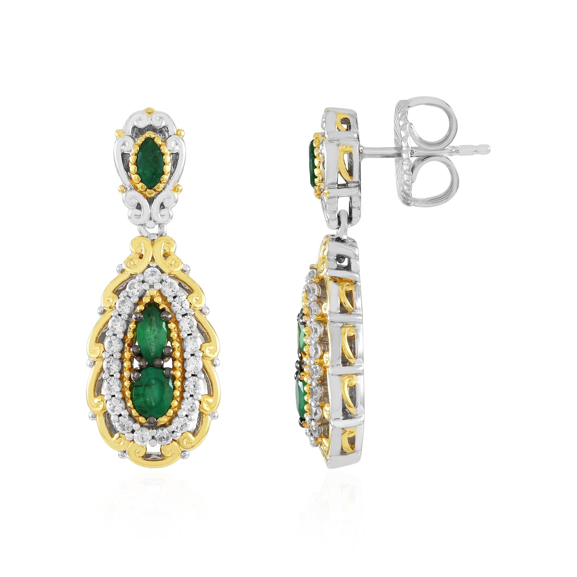 Cavill Ohrring-Set Sambian Emerald Sterling-Ohrringe (2-tlg)
