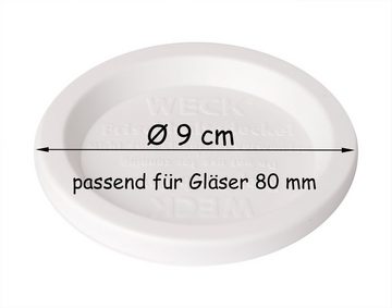 WECK Einmachglas 5er Set Frischhalte-Deckel 80 mm Durchme, Kunststoff, (5-tlg)