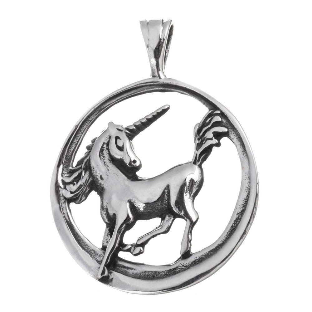 Kettenanhänger Einhorn Schmuck Anhänger 925er Silber - Einhorn - 29x23mm
