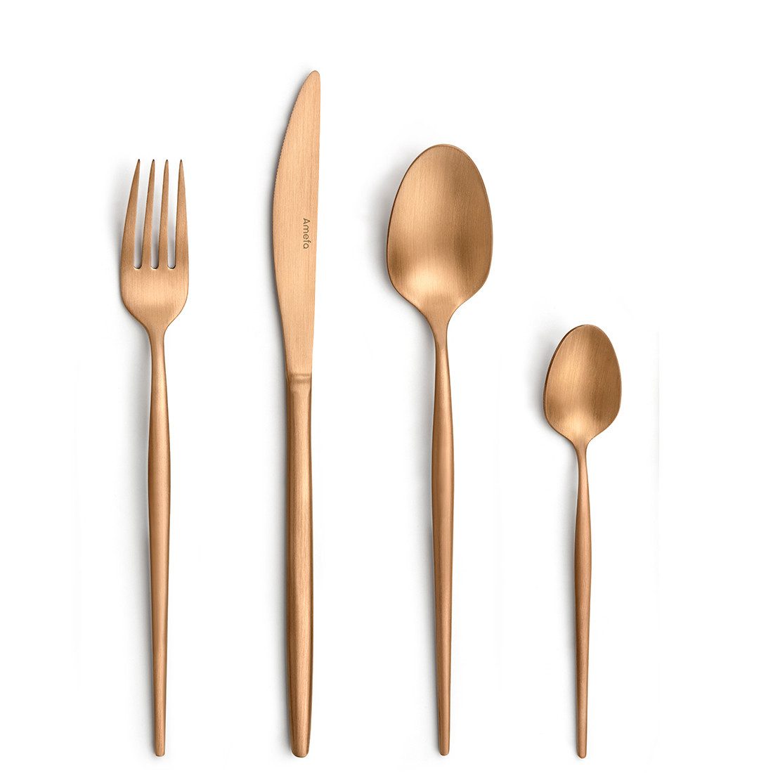 Amefa Besteck-Set SOPRANO (16-tlg), 4 Personen, Edelstahl Rostfrei 18/0, Handreinigung empfohlen, kupferfarbender PVD Veredelung, mattiert