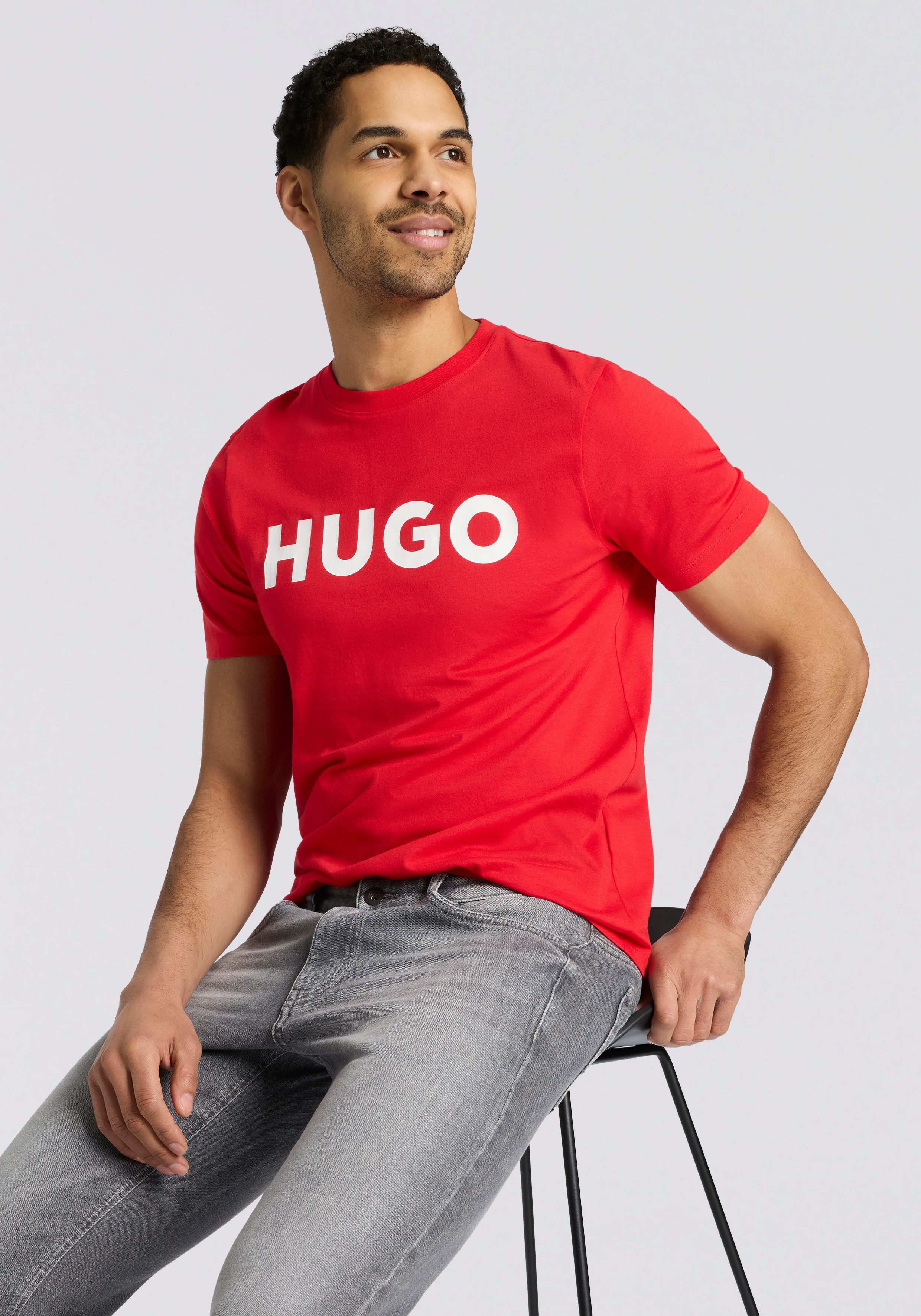 HUGO T-Shirt Dulivio Rundhalsausschnitt, Regular Fit, Must have Basic