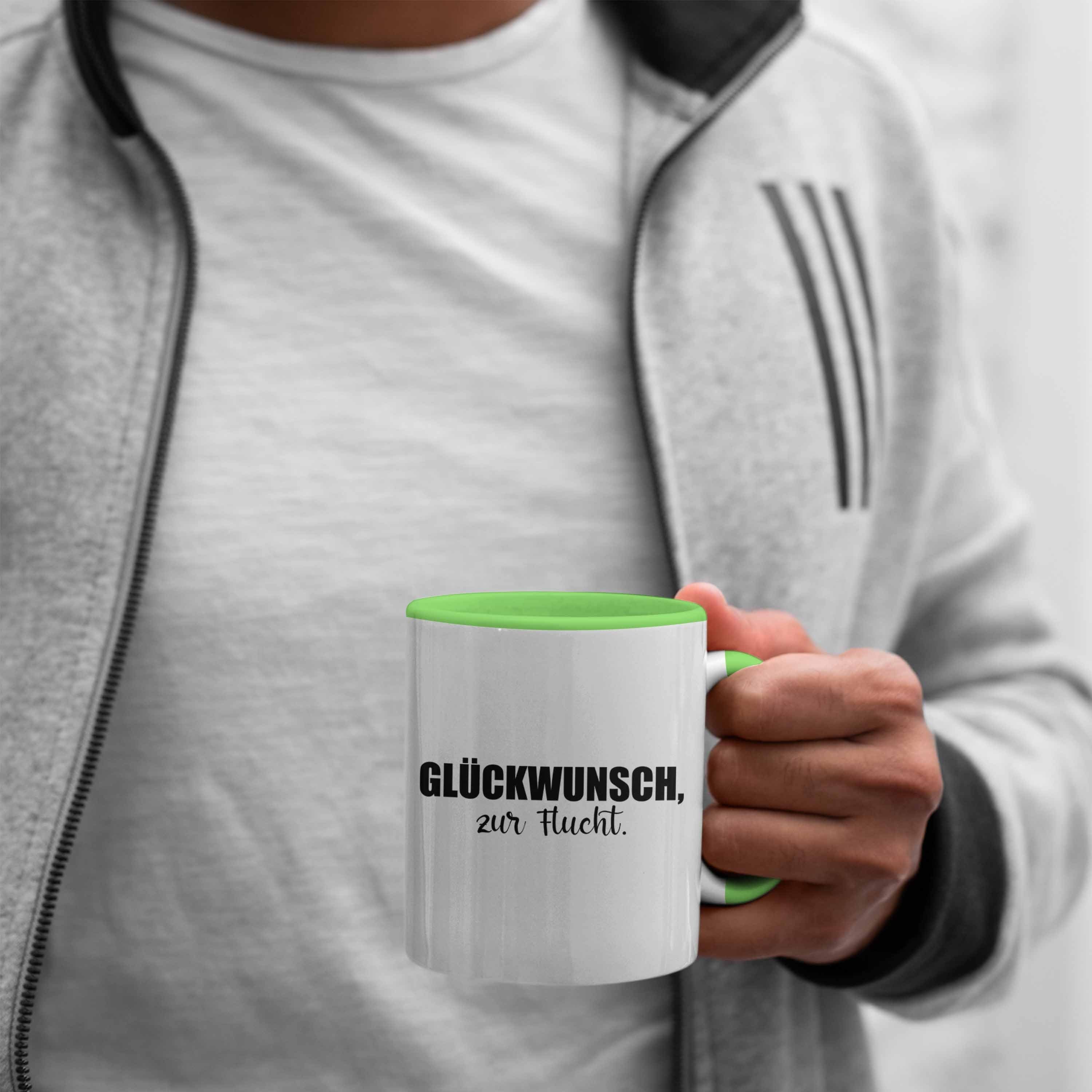 Geschenk Tasse Jobwechsel Lustig Grün Tasse Sprüche Glückwunsch Kollegin Trendation Abschiedsgeschenk Kollege Zur - Flucht