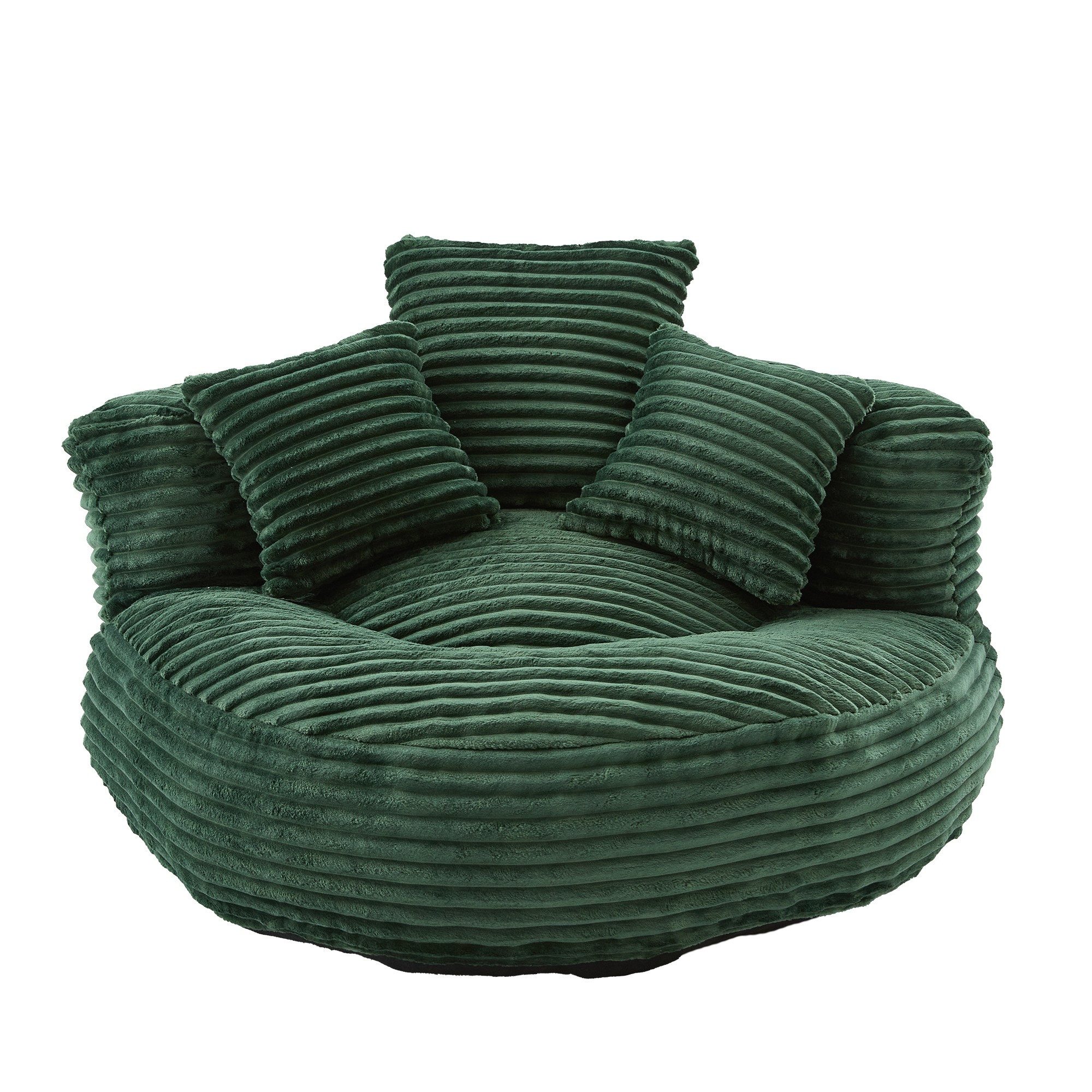 BlingBin Sitzsack Cordstoff-Sofa, Lazy Sofa (Sofa, 1 St., 108 x 108 x 52 cm), Mit drei Kissen, für Erwachsene und Kinder gleichermaßen geeignet