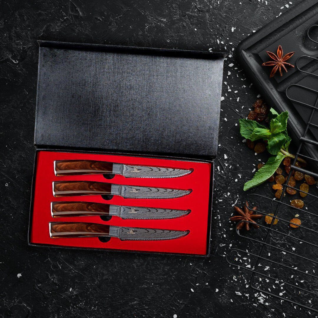 Messer-Set - Messer Steak handgeschmiedete Steak-Messerset Küchenkompane Kasshoku