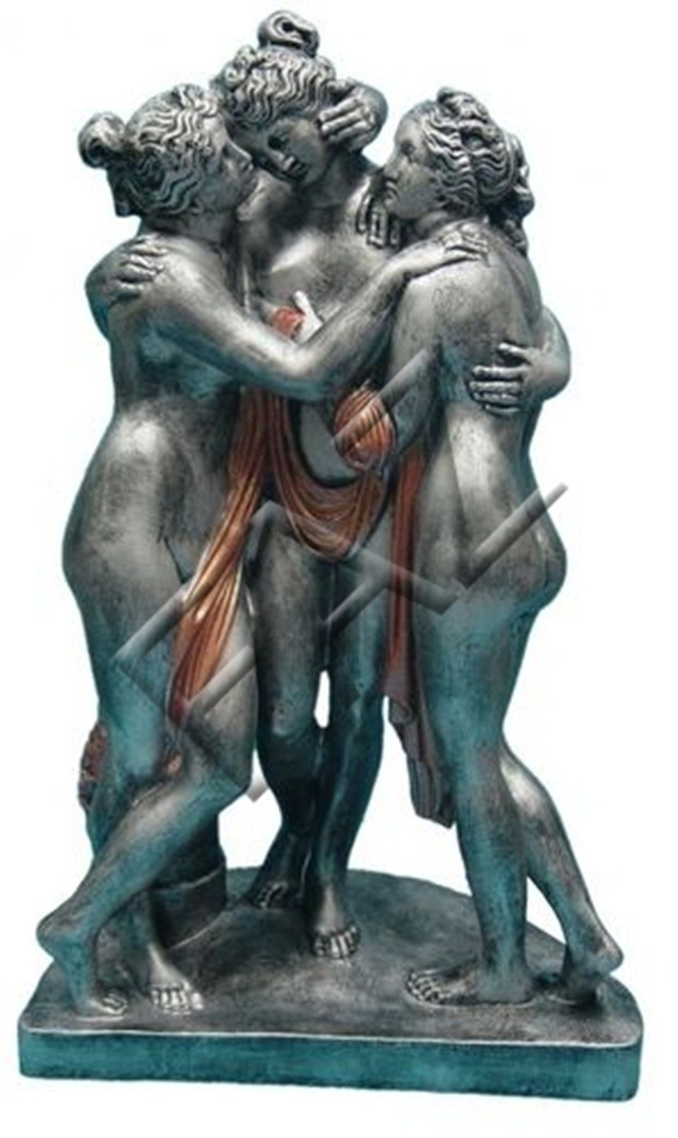 JVmoebel Skulptur Design Griechische Figur Statue Skulptur Figuren Skulpturen Dekoration Deko Neu Silber