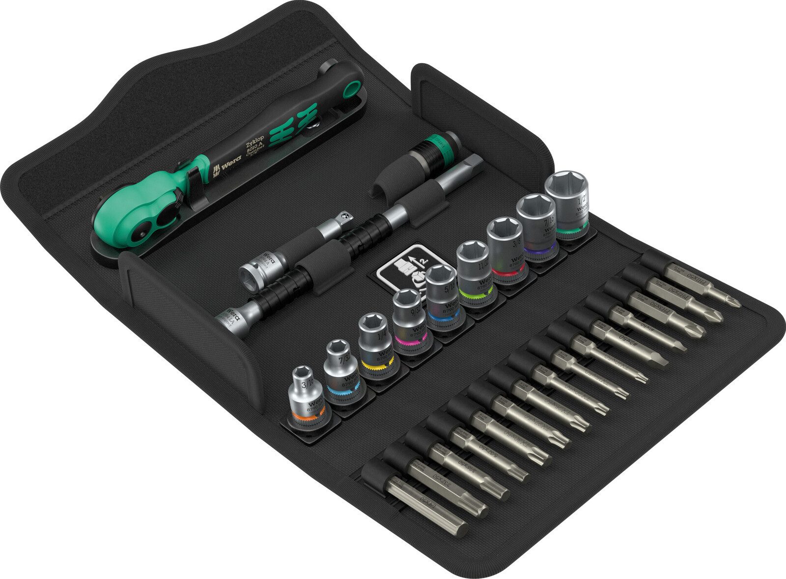 Ratsche Wera 8100 SA 15 Zyklop Comfort Knarrensatz Umschalthebel 1/4"-Antrieb
