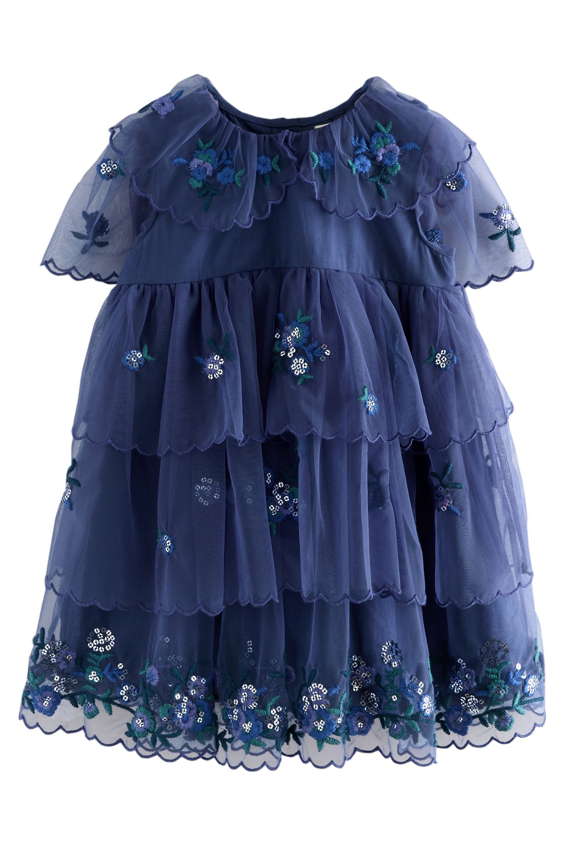Next Jerseykleid Gestuftes Meshkleid (1-tlg) günstig online kaufen