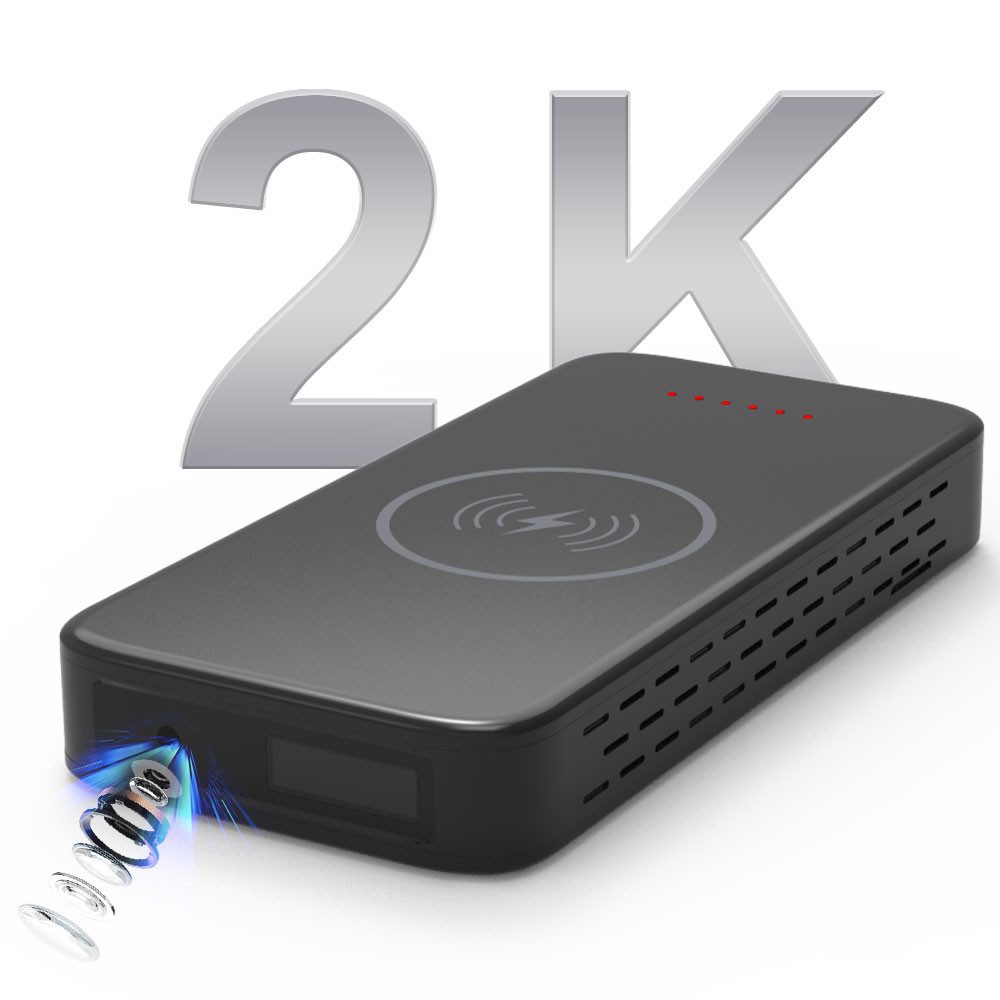 SpionProfi Überwachungskamera 128GB 2k Powerbank Mini Kamera Video Ton Aufnahme Ladestation Cam (Außenbereich (muss überdacht sein), Innenbereich, 1-tlg., Versteckte Kamera Spycam Spion Mini mit Nachtsicht & Bewegungsmelder)