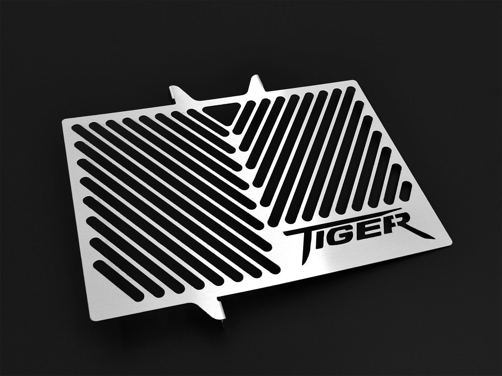 für Motorrad-Additiv Motorradkühlerabdeckung Logo Tiger silber, XC / Kühlerabdeckung ZIEGER BJ 2010-18 800 Triumph