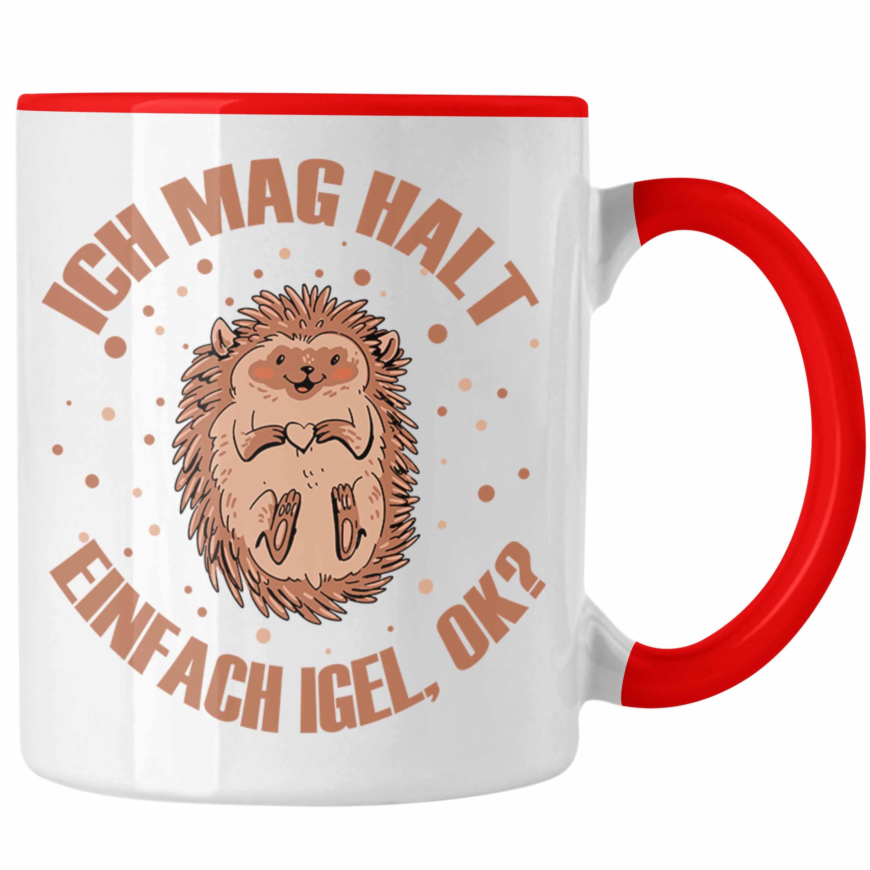 Trendation Tasse Igel Tasse - Tolles Geschenk für Igel-Liebhaber Rot