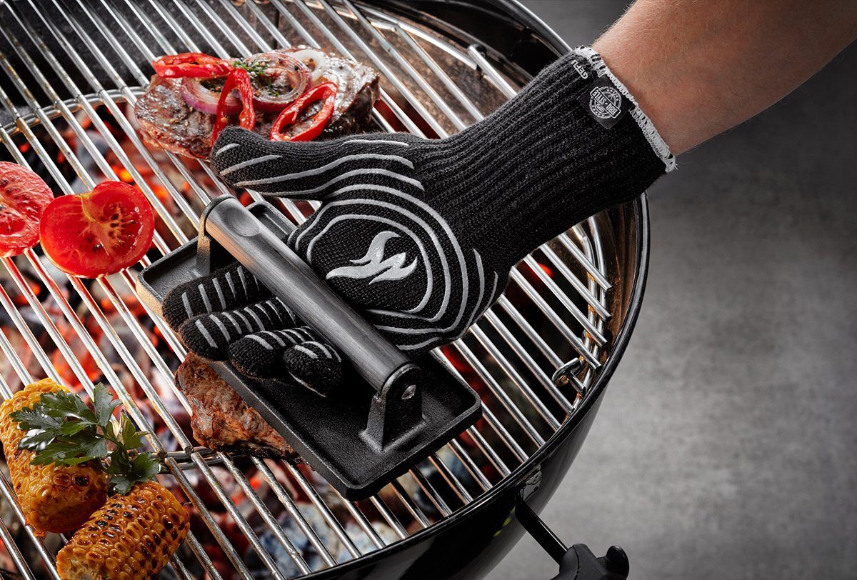 GEFU Grillzange Set: Grillzange BBQ + Grillhandschuh BBQ
