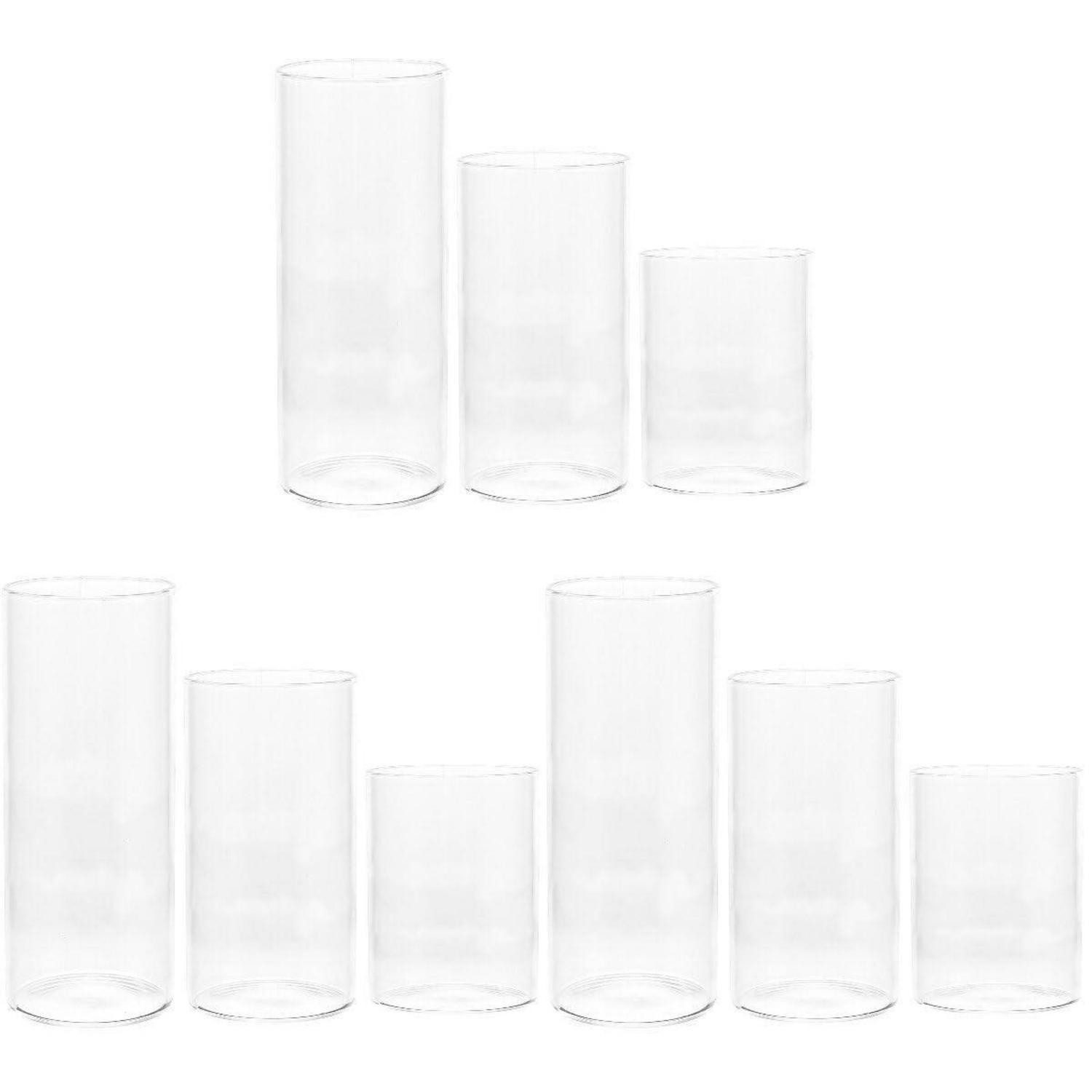 LuxusKollektion Tischkerzenhalter Glas Kerzenhalter Vase Set 9-tlg klar (9 St)