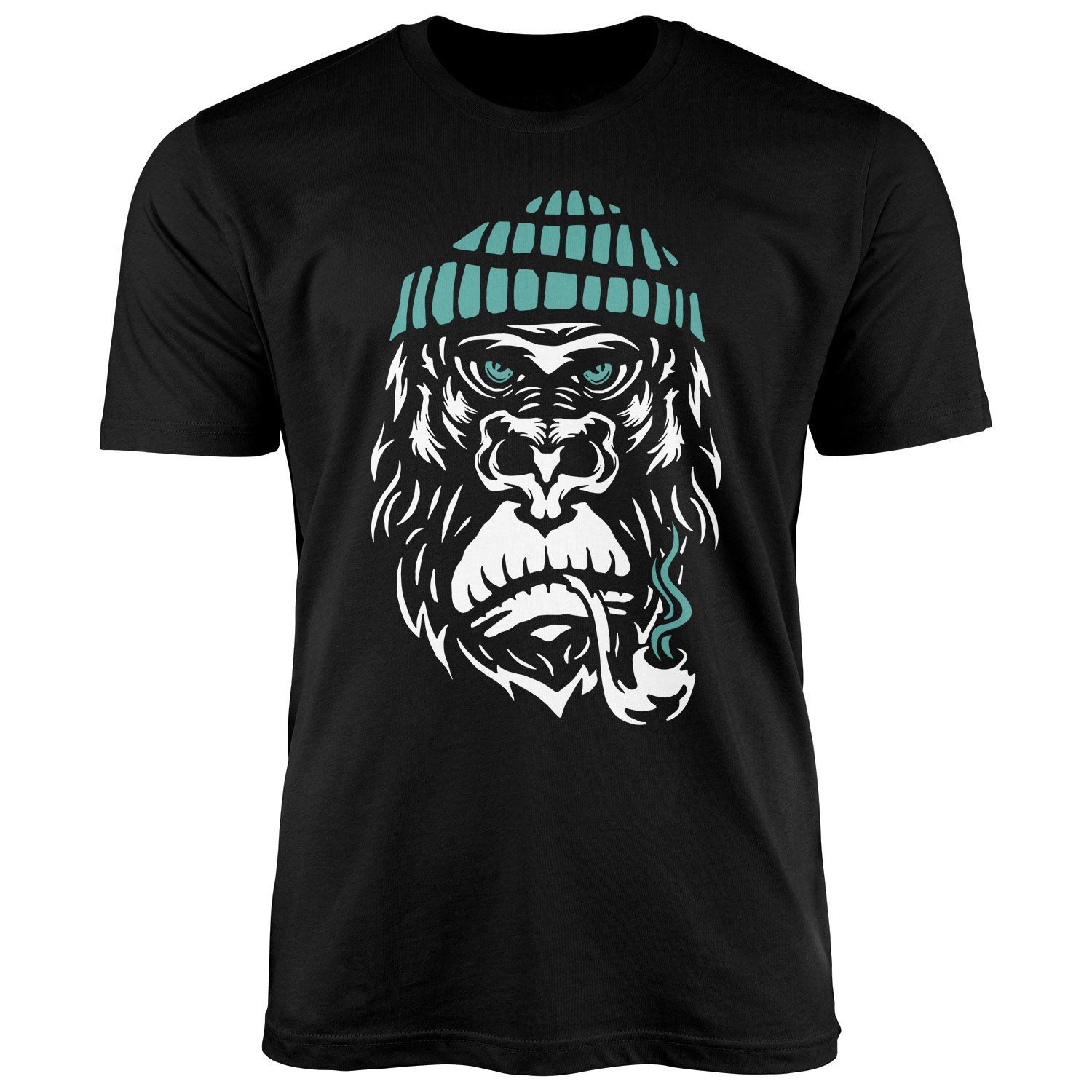 Neverless Print-Shirt Herren T-Shirt Gorilla Affe Monkey Captain Sailor See günstig online kaufen