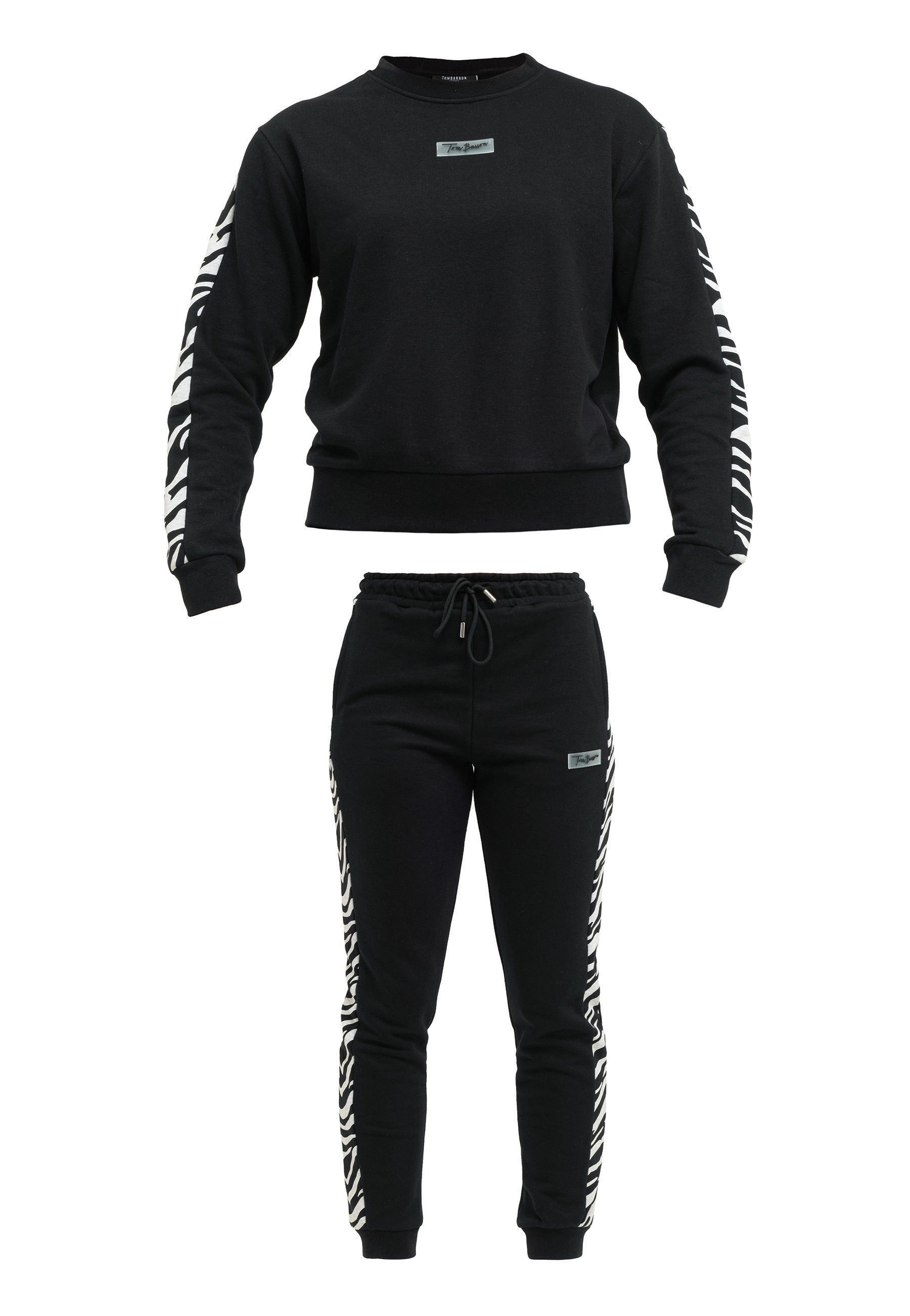 Tom Barron Freizeitanzug Tom Barron Zebra Pattern Sweatshirt And Pant Set, mit modernem Design
