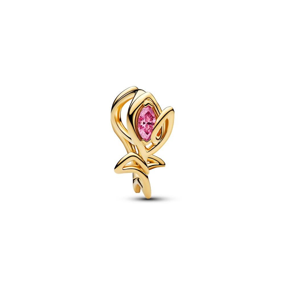 Pandora Charm-Einhänger Slide-Charm Tulpe Moments, vergoldet, Zirkonia rosa von PANDORA