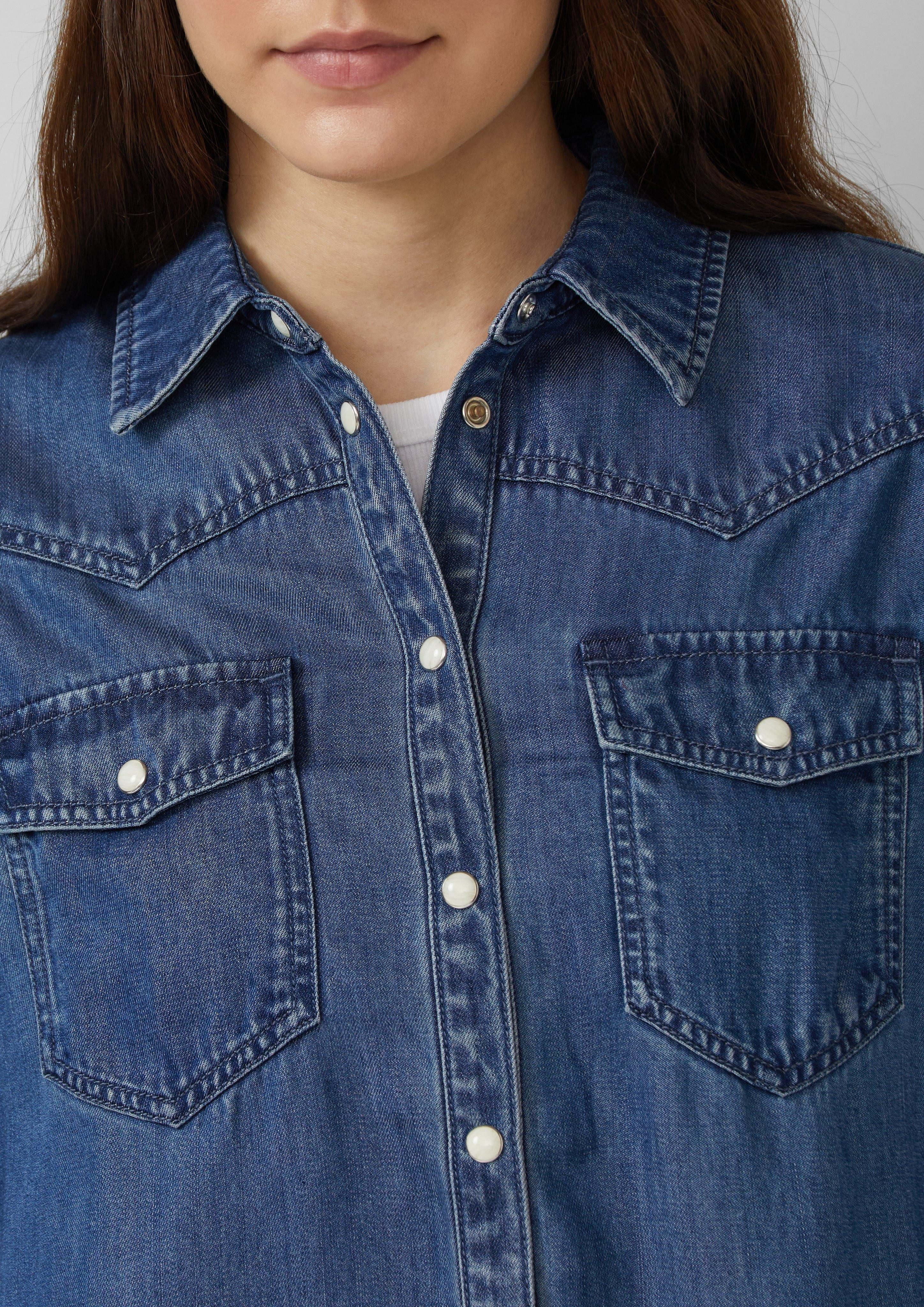 s.Oliver Langarmbluse Denimshirt mit seidigem Touch günstig online kaufen