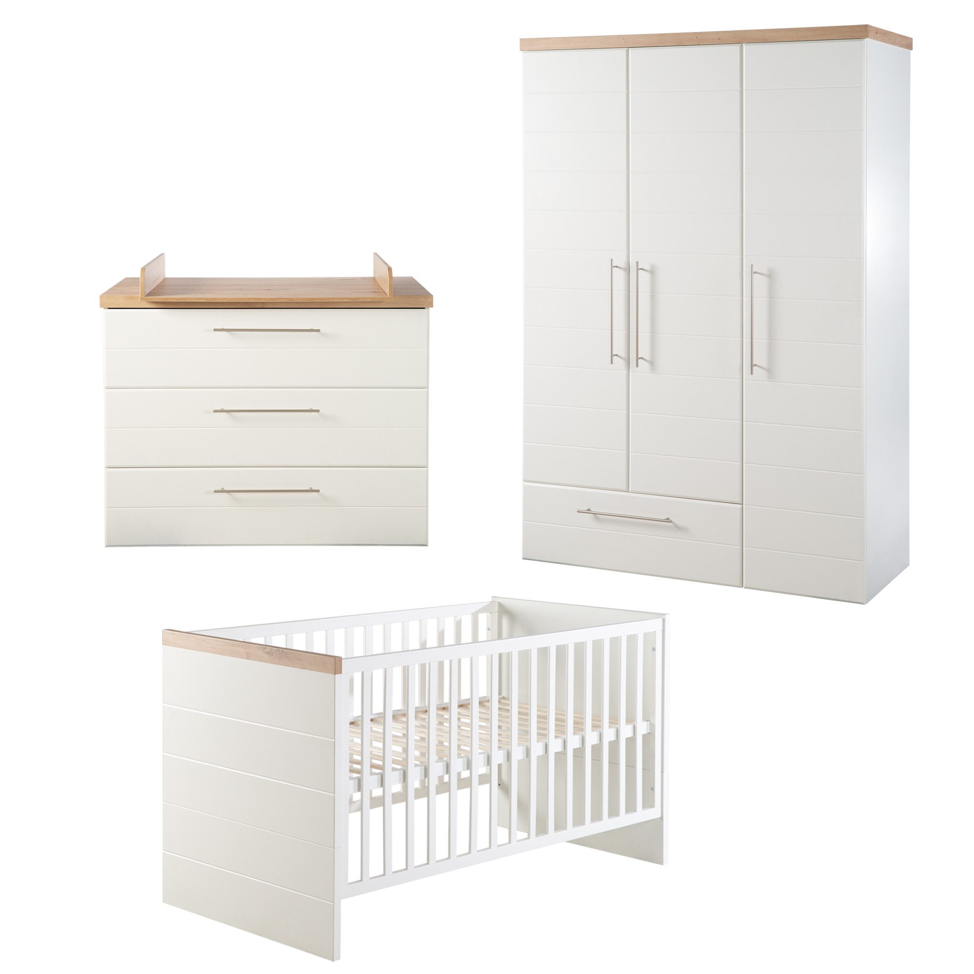 roba® Babyzimmer-Komplettset Nele - Kinderzimmer aus Holz mit edlen Fräsung günstig online kaufen