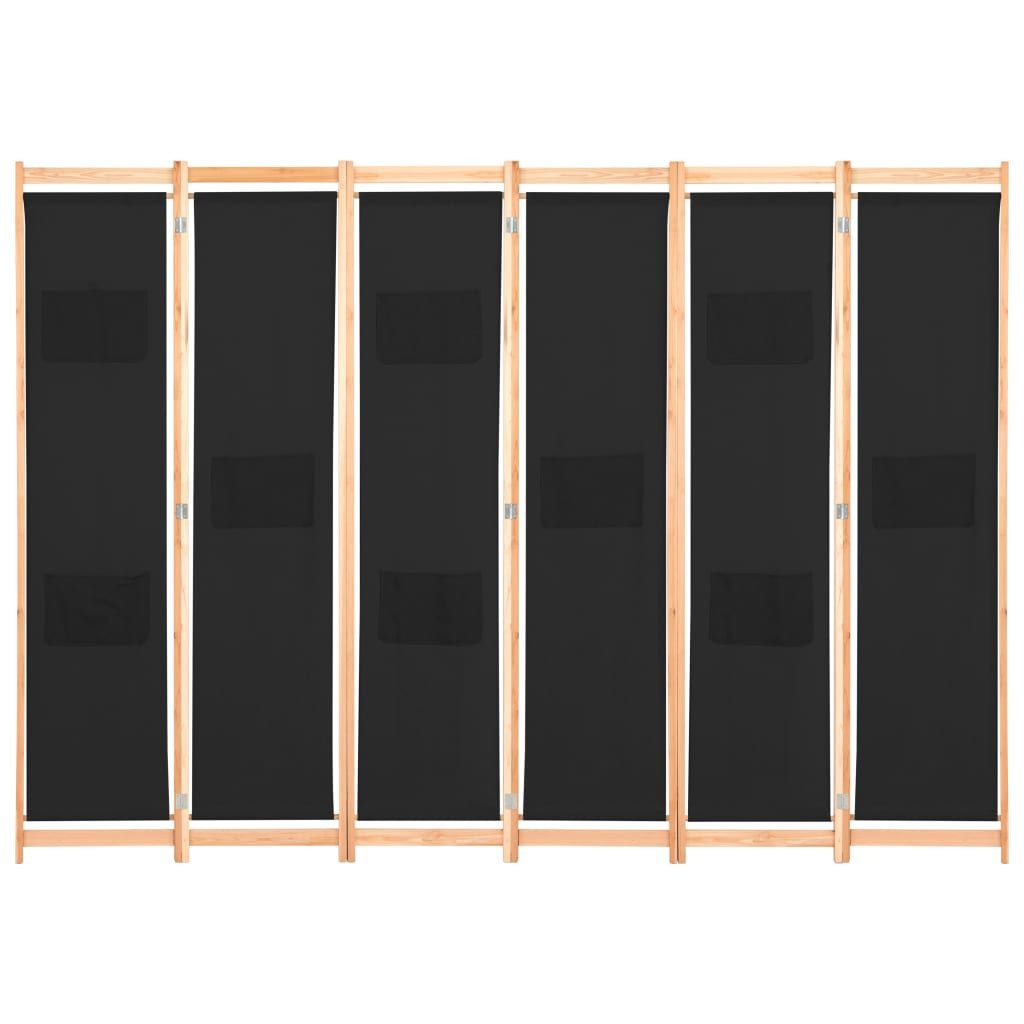 vidaXL Raumteiler 6-teiliger Raumteiler Schwarz 240 günstig online kaufen