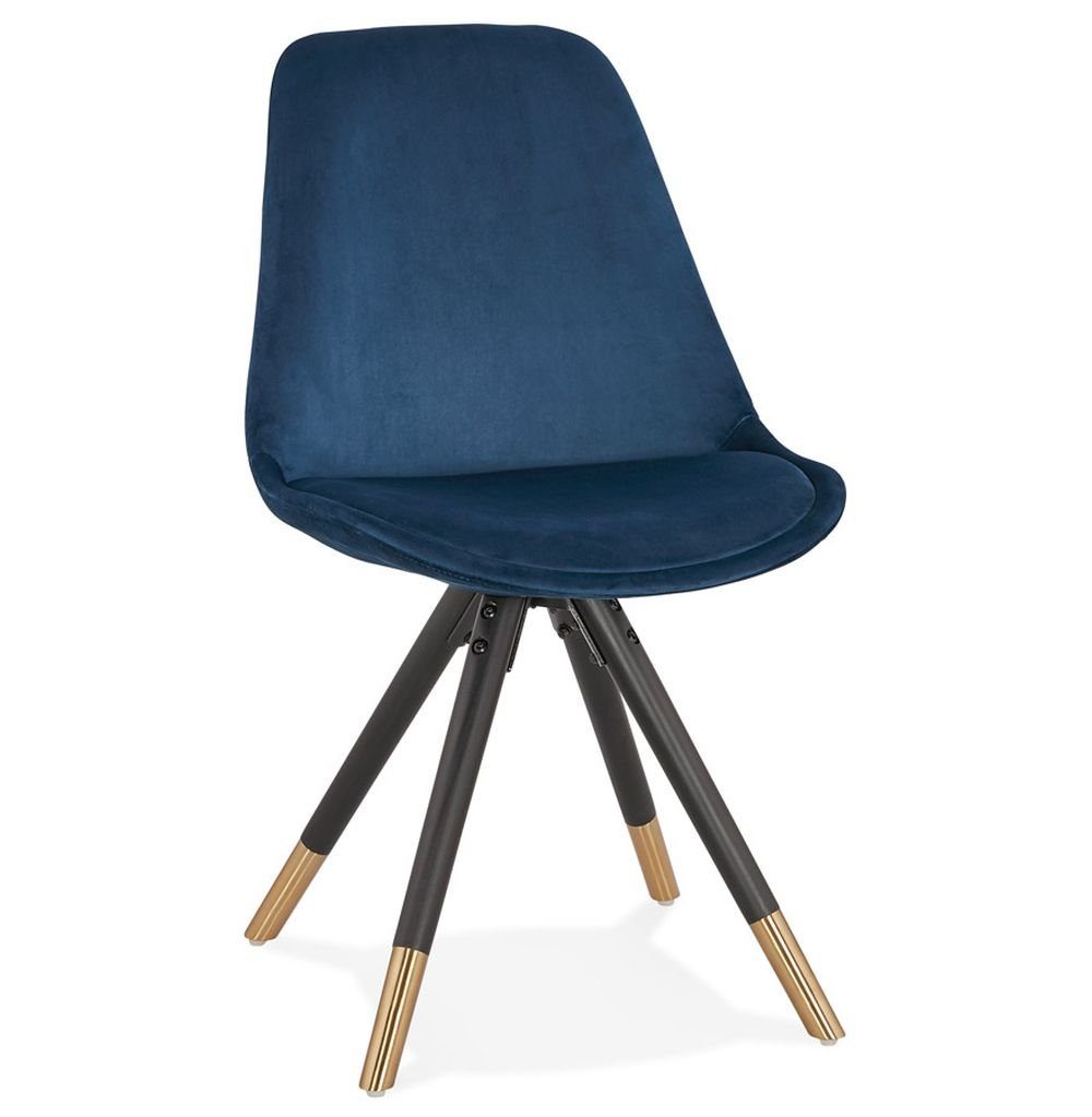 KADIMA DESIGN Esszimmerstuhl ALLAMA Stuhl Esszimmer Textile Blau (blue,black) | Stühle