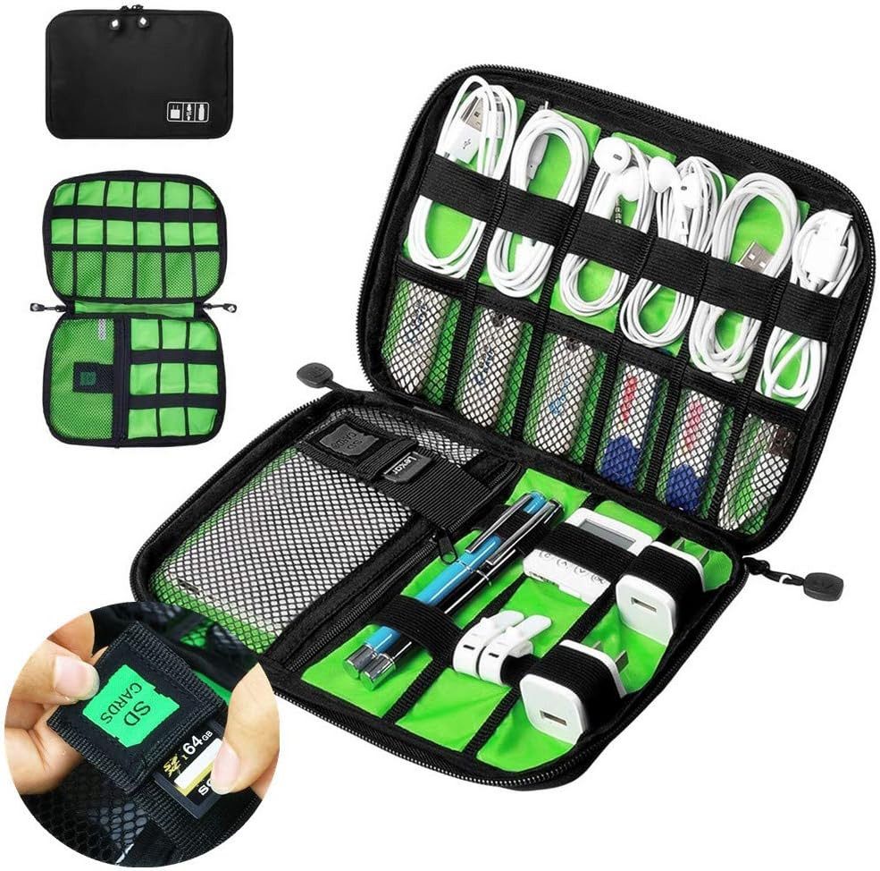 Cbei Taschenorganizer Tasche Reise Organizer Aufbewahrungtasche (Tablettasche Kabeltasche Kabel Organizer Bag, 1-tlg., Strapazierfähiges, wasserabweisendes Nylon), Anwendungen: SD-Karten, USB-Flash-Laufwerke, Kopfhörer, USB-Kabel