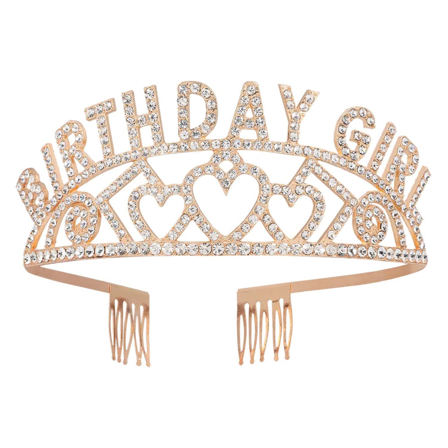 Boland Kostüm Krone 'Birthday Girl', Tiara Roségold