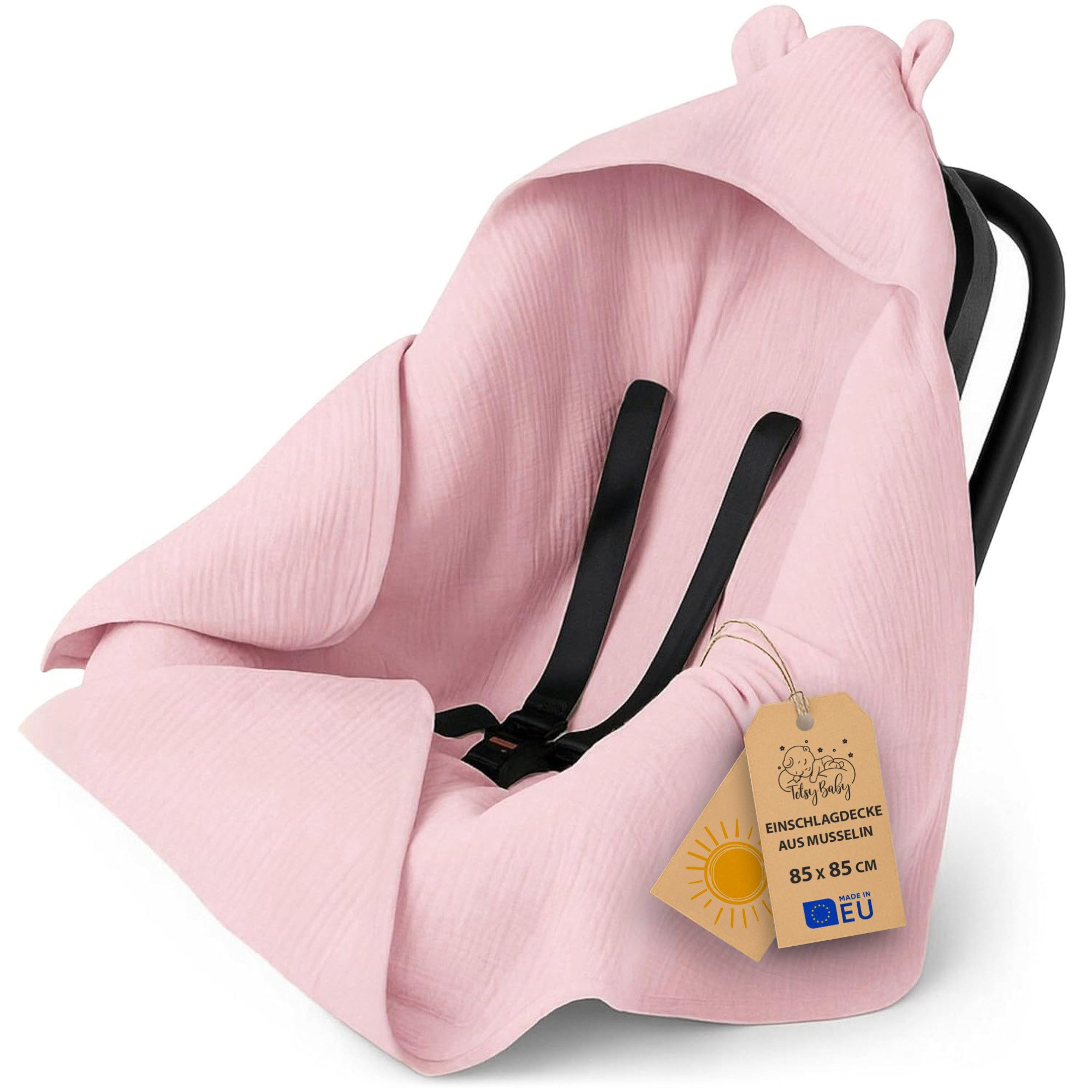 Einschlagdecke Musselin – Atmungsaktive Babydecke für Kinderwagen und Autositz, Totsy Baby