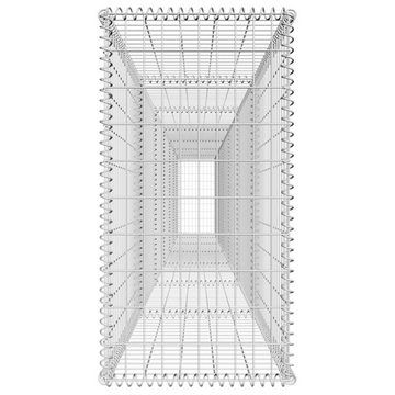 vidaXL Gartenzaun Gabionenwand mit Abdeckung Verzinkter Stahl 600x50x100 cm