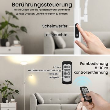 TLGREEN LED Stehlampe Dimmbar mit Touch-Steuerung&Fernbedienung,3 Farbtemperatur