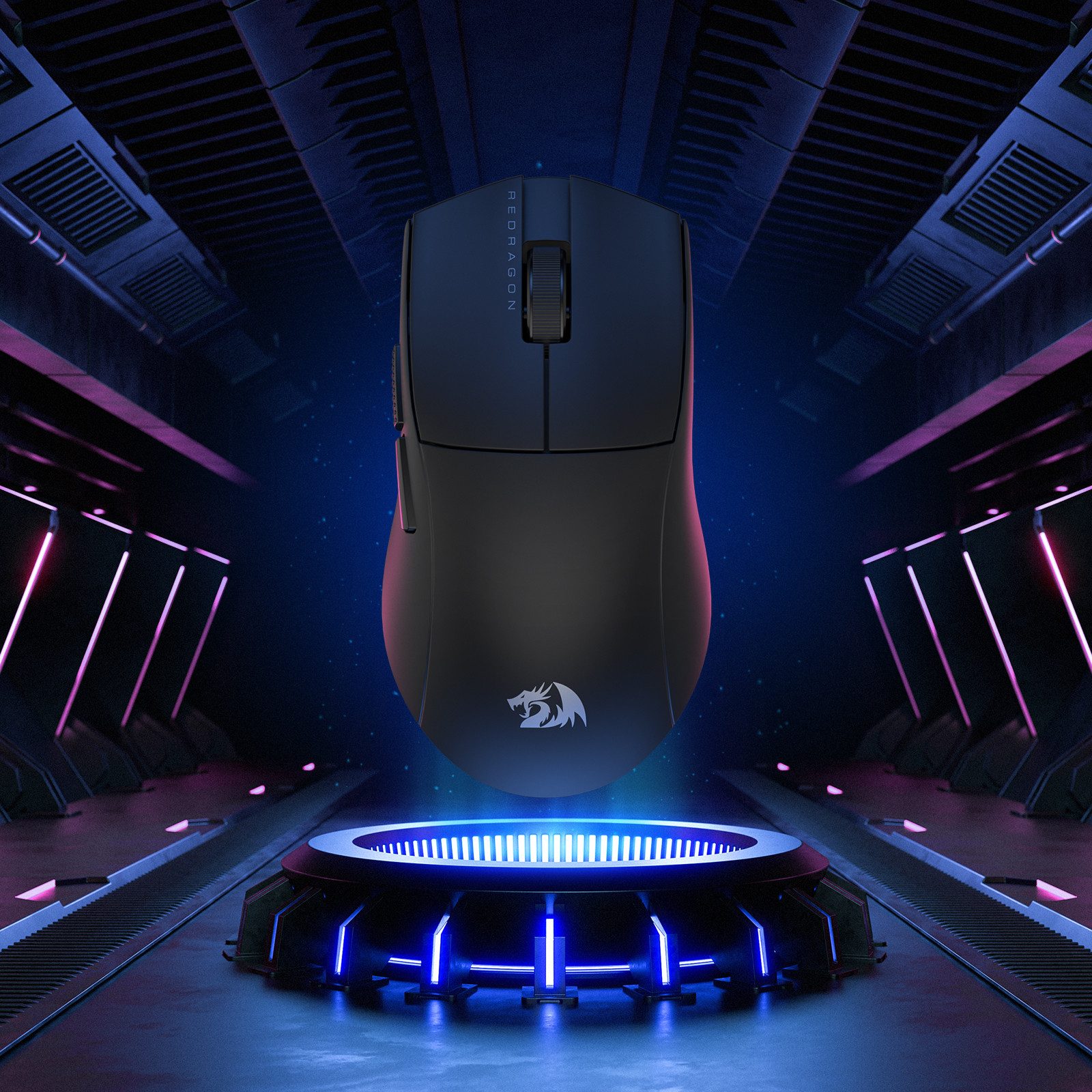 Redragon 2.4GHz/BT/Wired, Schwarz,0.2KG Gaming-Maus (Tri-Mode-Verbindung mit Bluetooth, 2,4 GHz und USB-C, Bis zu 26.000 DPI mit 5 Stufen)