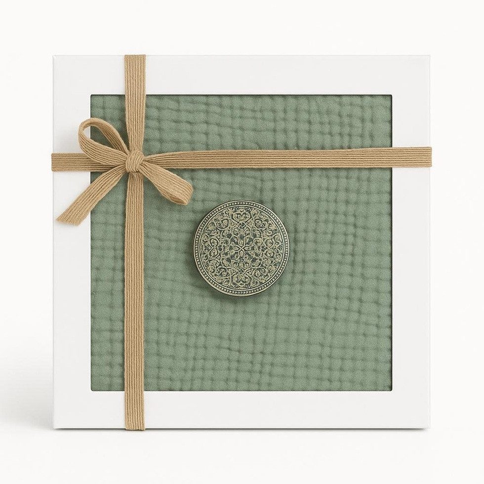 Plaid Set Musselin Plaid mit eingenähtem Saum und einer Kerze, Sandiik, Mad günstig online kaufen