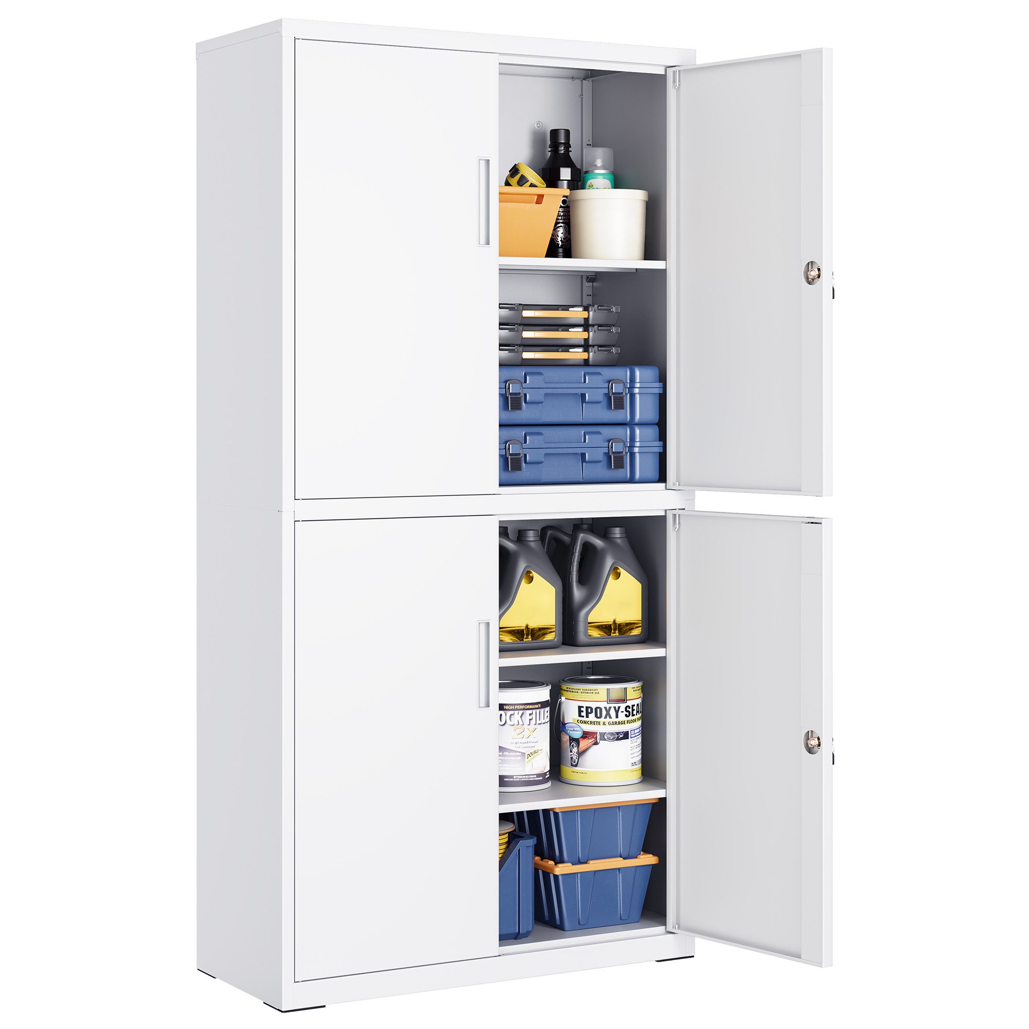 SONGMICS Aktenschrank Mehrzweckschrank, Stahl-Aufbewahrungsschrank, 5 Ebene günstig online kaufen