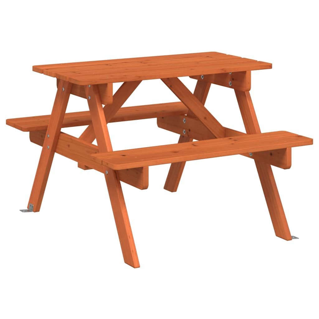 vidaXL Gartentisch Picknicktisch für 4 Kinder mit Schirmloch Massivholz Tanne (1-St)