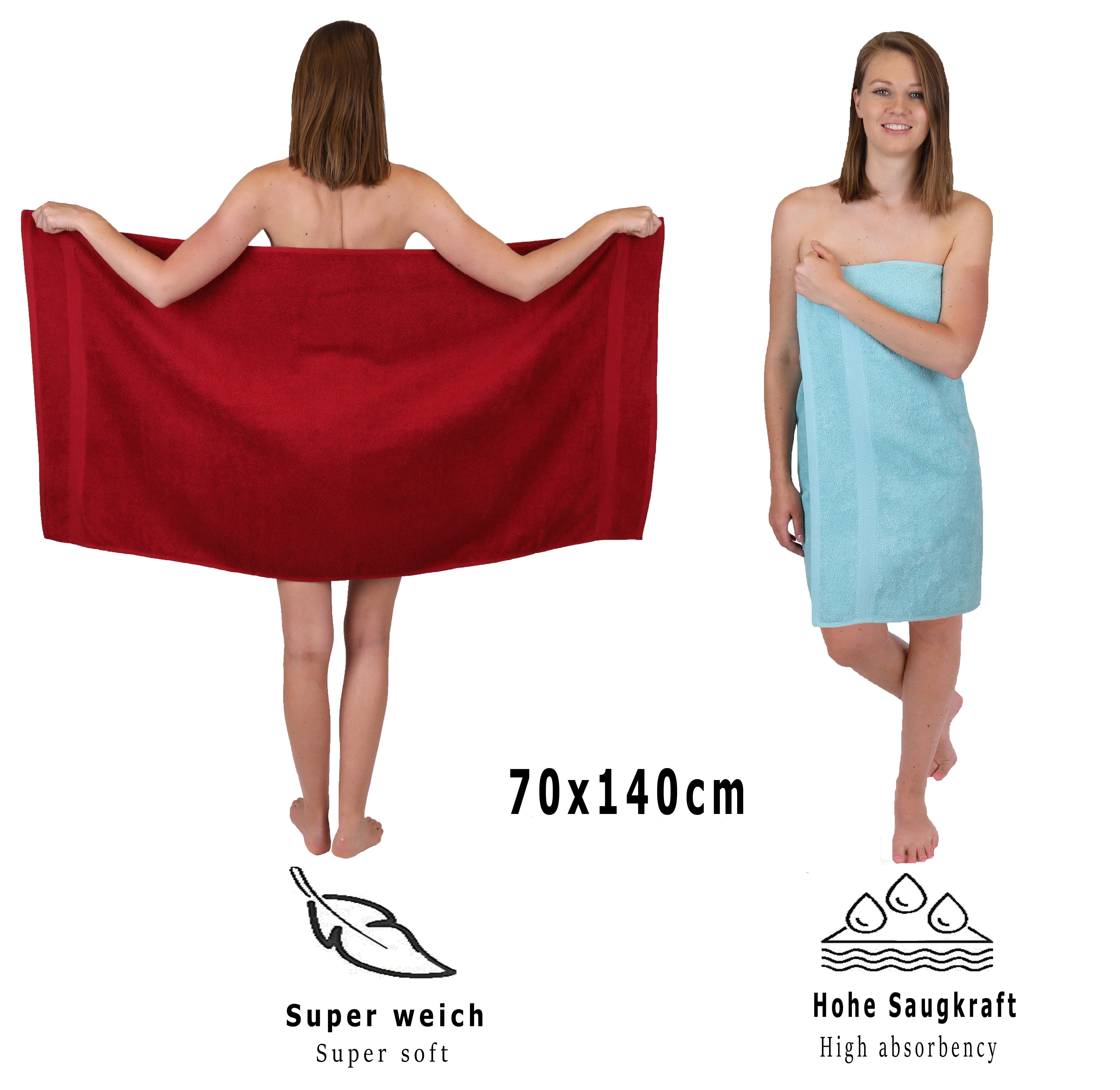 Betz Handtuch Set 12-tlg. Handtuch (12-tlg) Farbe Premium rubinrot/Ocean, 100% Set Baumwolle