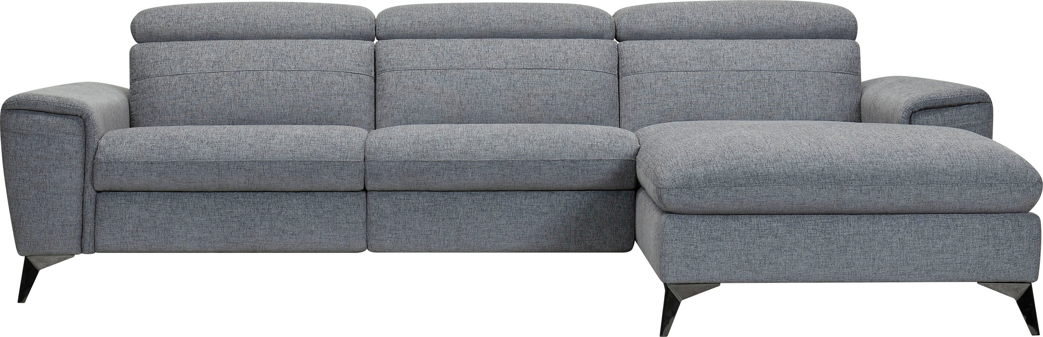 Places of Style Ecksofa Theron, elektrische Relaxfunktion, USB-Anschluss, manuelle Kopfteilverstellung