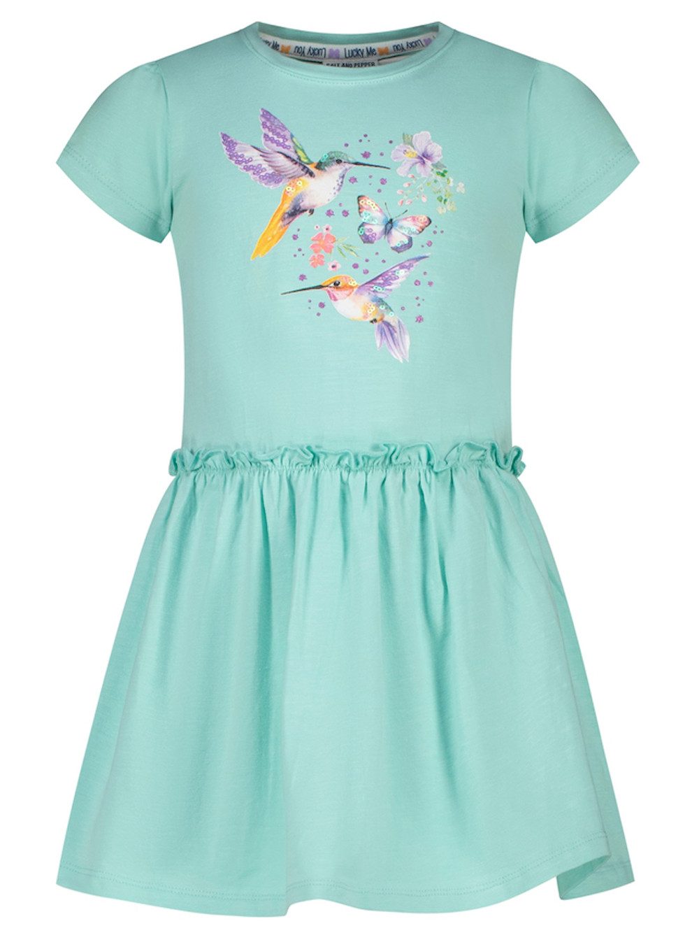 SALT AND PEPPER A-Linien-Kleid Salt & Pepper Kleid Kurzarm Kolibri opal green (1-tlg)
