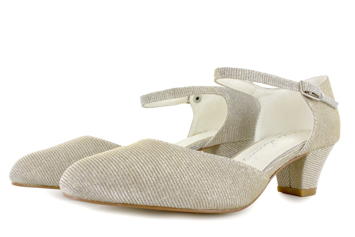 White Lady 850 Glitter zweifarbig - weite Riemchen Pumps Slingpumps günstig online kaufen