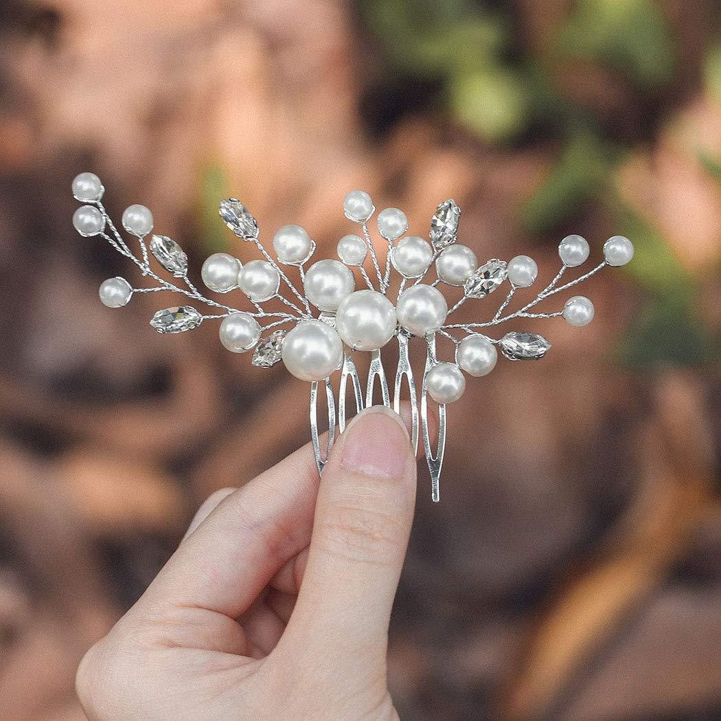 MOPUEA Diadem Braut Hochzeit Haarkamm, Schmuck-Sets für Hochzeitsfeiern (6*10.5CM, 1-tlg., 1 Haarkamm), Exquisite Handwerkskunst: Elegantes Design, ideal für Hochzeiten