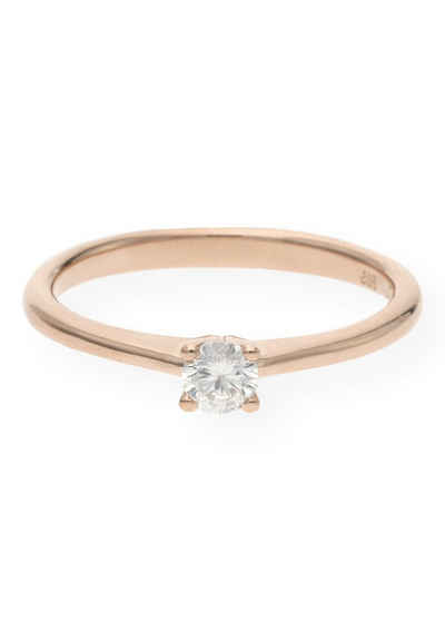 JuwelmaLux Verlobungsring »Verlobungsring Rotgold mit Diamant(en)« (1-tlg), Damen Verlobungsring Rotgold 585/000, inkl. Schmuckschachtel