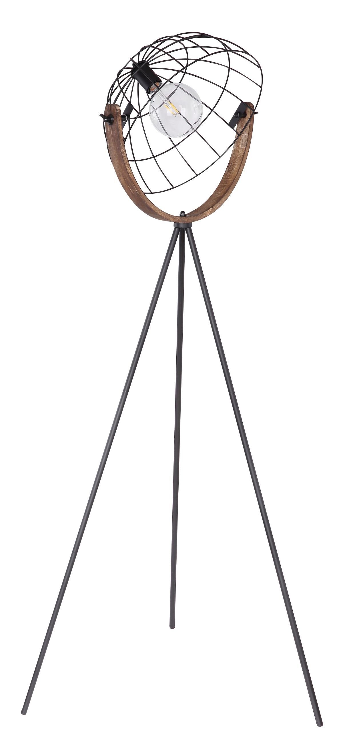 Globo Stehlampe Dreibeinleuchte NETTY, Höhe 160 cm, Schwarz matt, ohne  Leuchtmittel, Metall, Globo 54306S | Standleuchten
