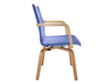 Mauser Sitzkultur Armlehnstuhl, Pflegestuhl, Senioren-stuhl mit Armlehnen, Drehstuhl Stoff-bezug Blau