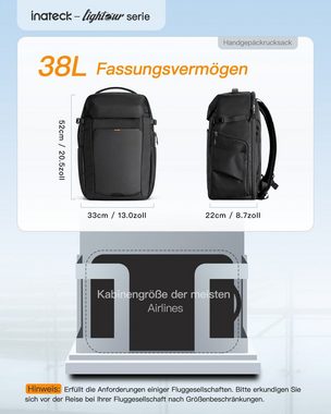 Inateck Reiserucksack TSA-freundliche 38L kompatibel mit 17'' Laptop, Rucksack mit Schuhfach