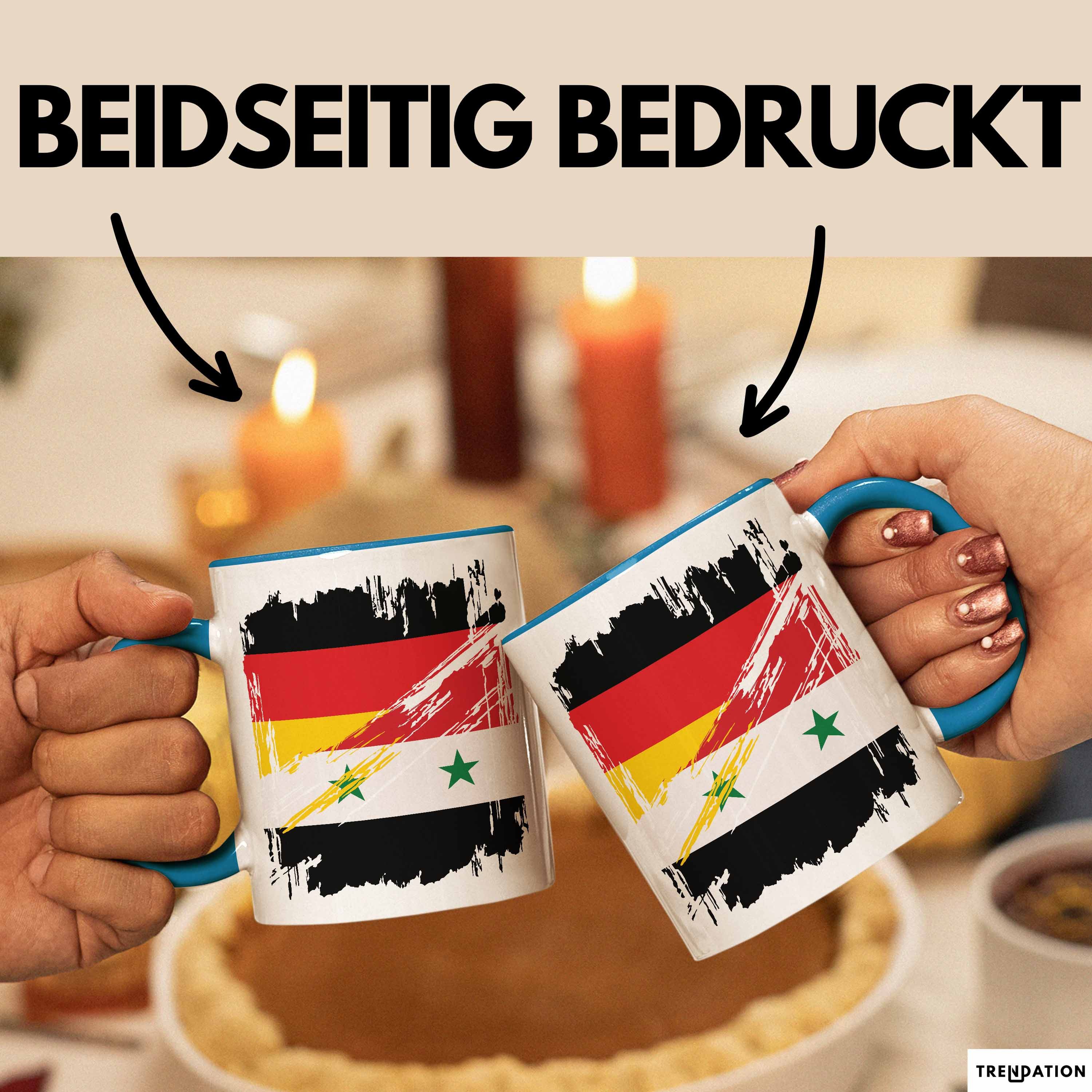 Trendation Tasse Syrien Deutschland Flagge Halb Deutscher Halb Syrer Fußball Germany 20