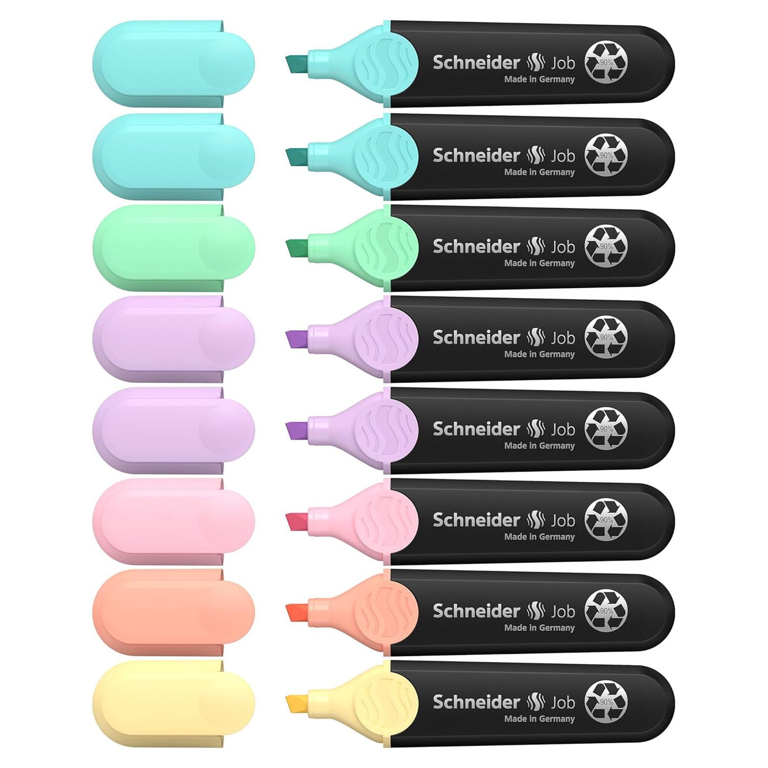 Marker Schneider 8er Etui Textmarker JOB Pastell Farben Türkis Lila Grün Oran