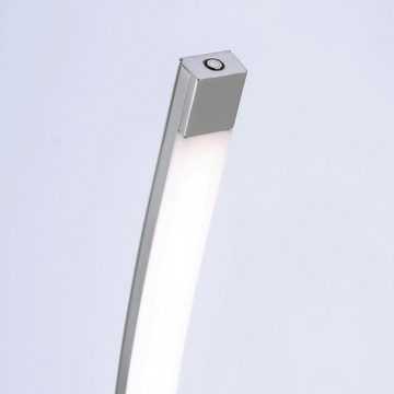 famlights LED Außen-Stehlampe, LED Stehleuchte Alexia in Silber 10,8W 1200lm gebogen, keine Angabe, Leuchtmittel enthalten: Ja, fest verbaut, LED, warmweiss, Stehlampe, Standlampe